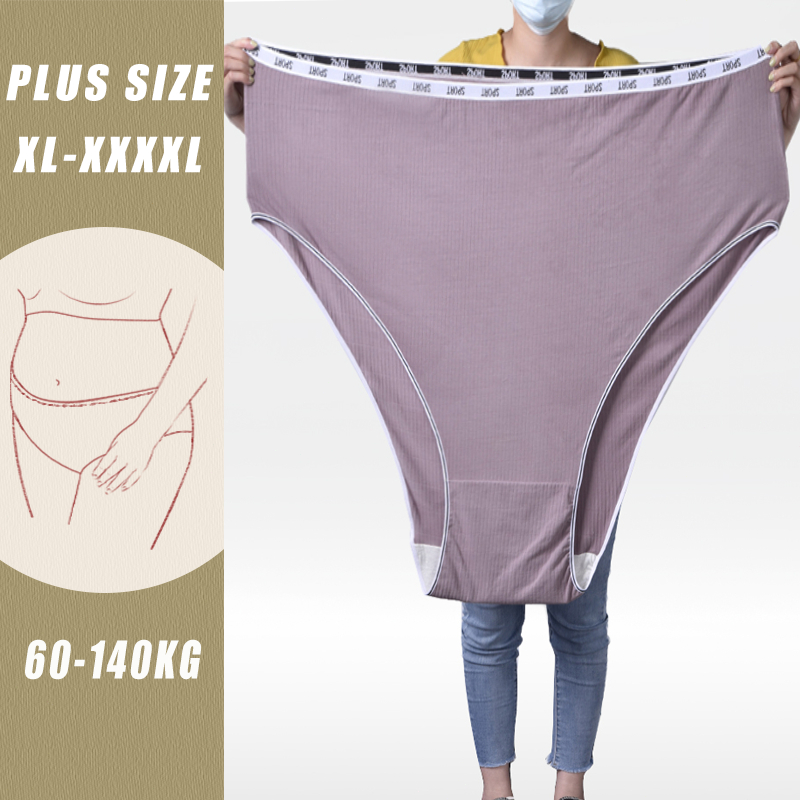 3PCS Plus Size 75-140KG Printing Hollowed Out Panties for Women