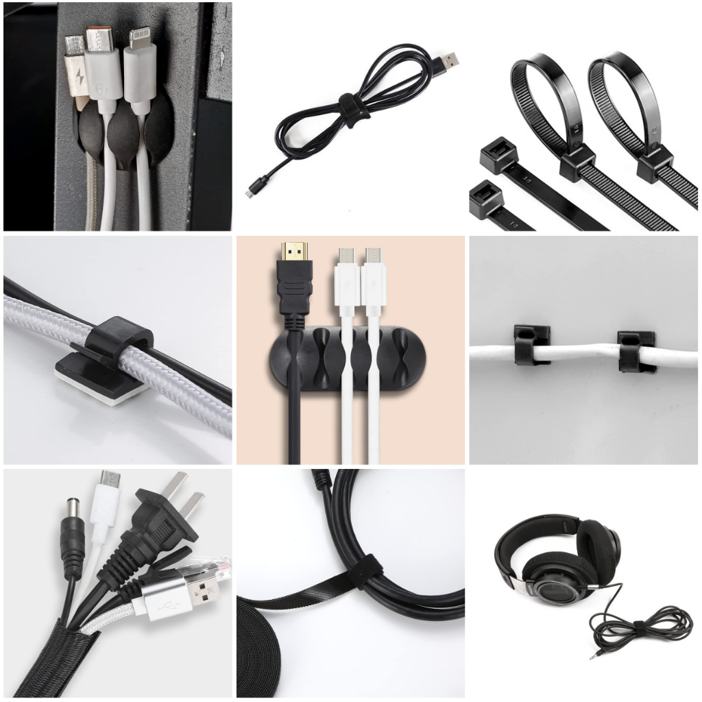 Product image 173 Pcs Cable Management Organizer Kit, 4 Cable Sleeve Split, 47 Self Adhesive Cable Clips, 10 Cable Ties, 10 Adhesive Wall Cable Tie, 100 Fasten Cable Ties, 2 Roll Cable Tie 3