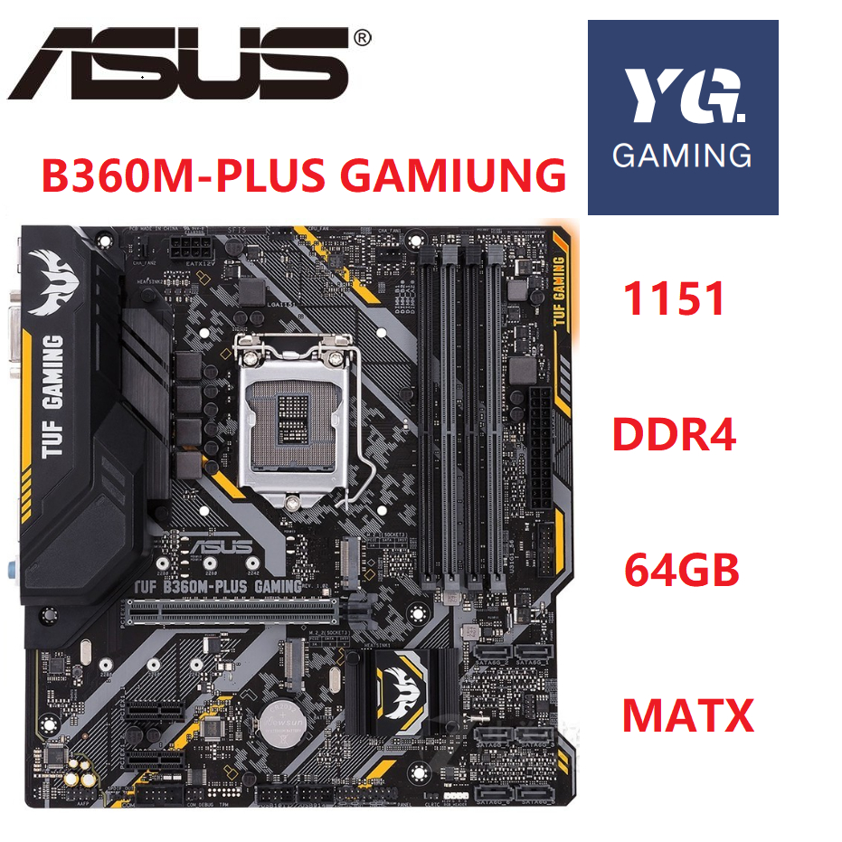 USED ASUS TUF B360M-PLUS GAMING Desktop Motherboard Intel B360 Chipset ...