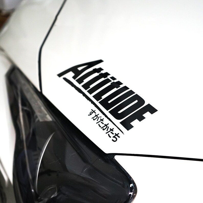 [P-A688] JDM Car Reflective Sticker Attitude Front Rear Windshield ...