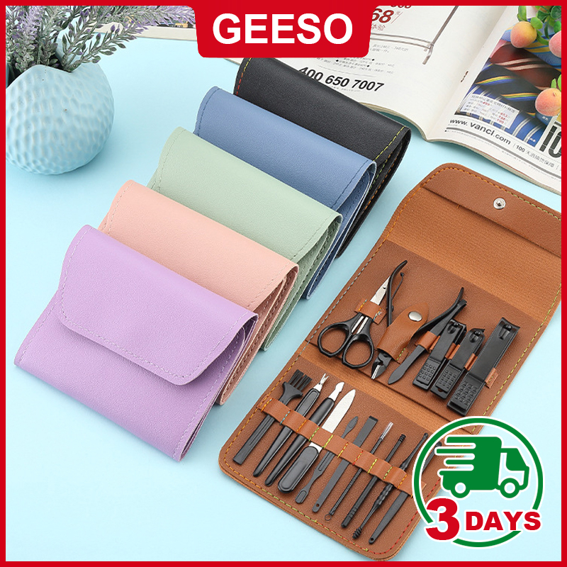 GEESO 16PCS Nail Cutter Set Manicure Nail Clippers Pengilat Set Cutter