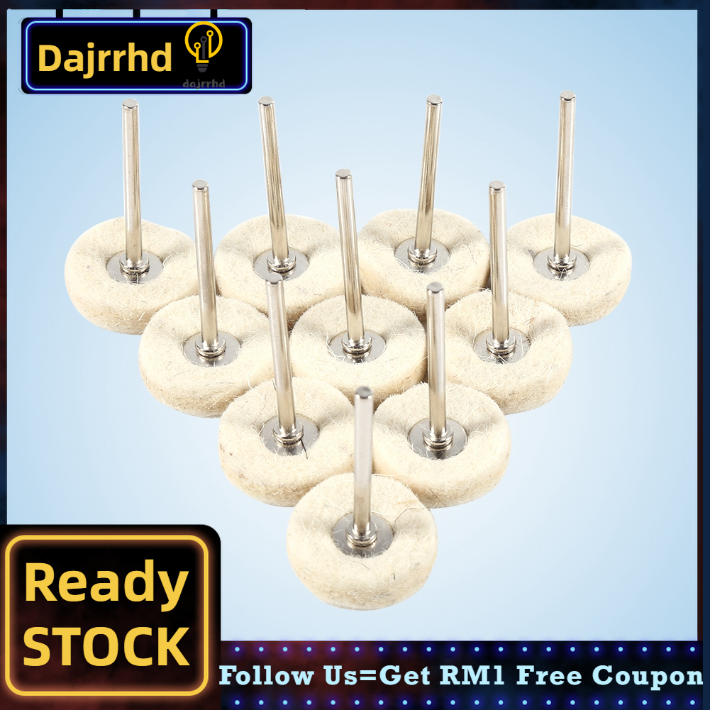 Dajrrhd Wool Felt Polishing Buffing Drill Grinder Wheel Brushes With Handle For Rotary Tool
