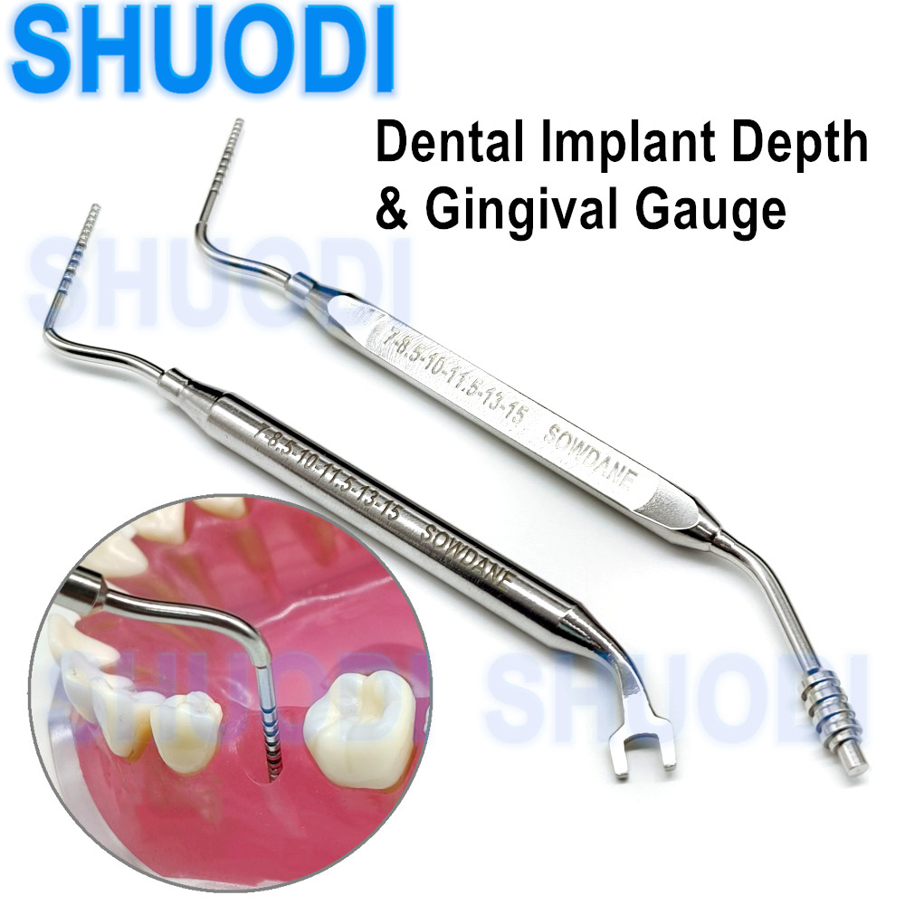 Dental Implant Depth Gingival Gauge Depth Measuring Ruler Deep Probe