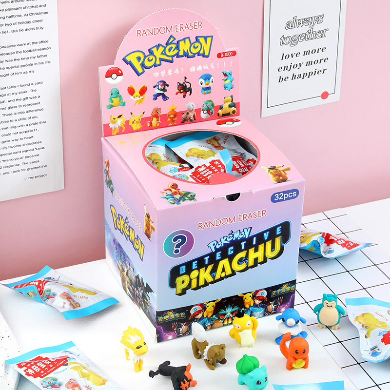 Pokémon Eraser Mystery Bag Mystery Box Eraser Pack Crayon Shin-Chan ...