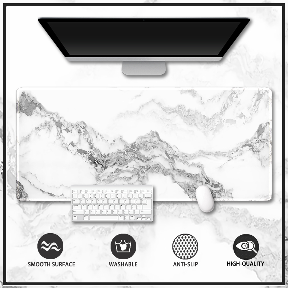 Marble Pattern Gaming Mouse Pad Large Extended Mouse Pad Stitched Edge