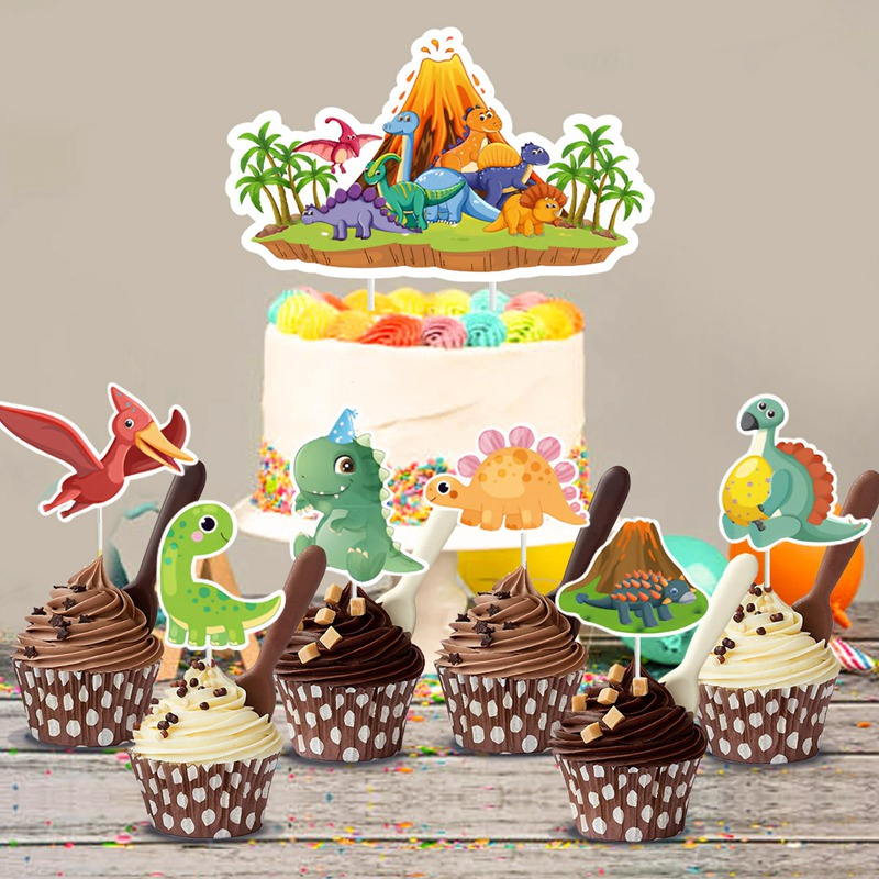 Dinosaur Cute Creative Cake Topper Safari Theme Party Decorations ...