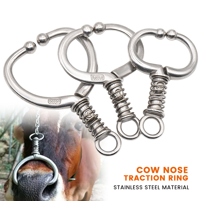 1Pc Livestock Cow Stainless Steel Cattle Nose Clamp Bull Cow W Spring ...