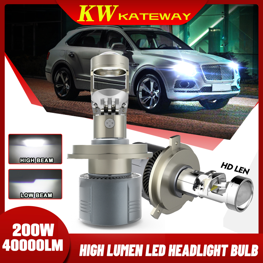 KW LED Light Bulb H7 H11 H4 LED 6500K White Headlight Mini Lens