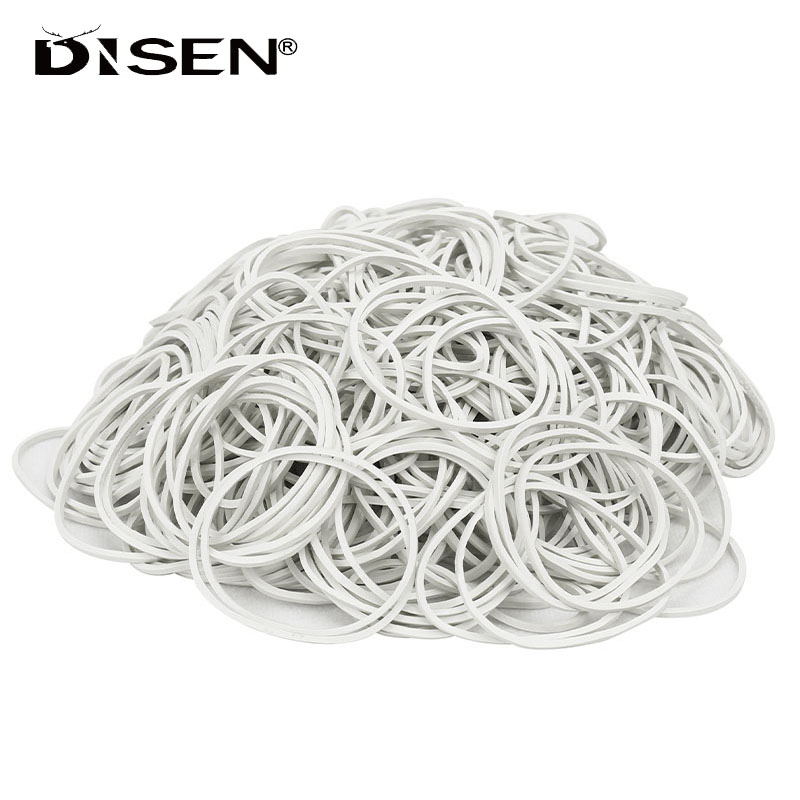 100 500pcs White Rubber Elastics Bands Stretchable Sturdy Rubber Tie Rubber Rings For Office 