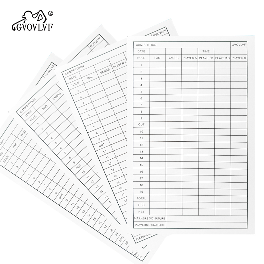 GVOVLVF 20pcs Golf Score Sheet Golf Scorecards Record Score Keeper Card ...