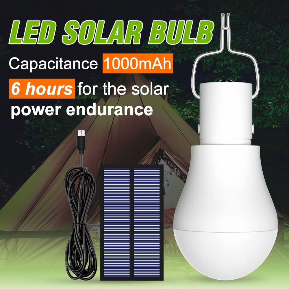LED Solar Bulb Outdoor Camping Lamp Garden 15W Rechargeable Charge ...