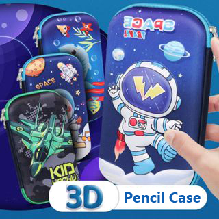 Cute Pencil Case 3D Space Cartoons School Stationery Plastic Pen Box For  Kids