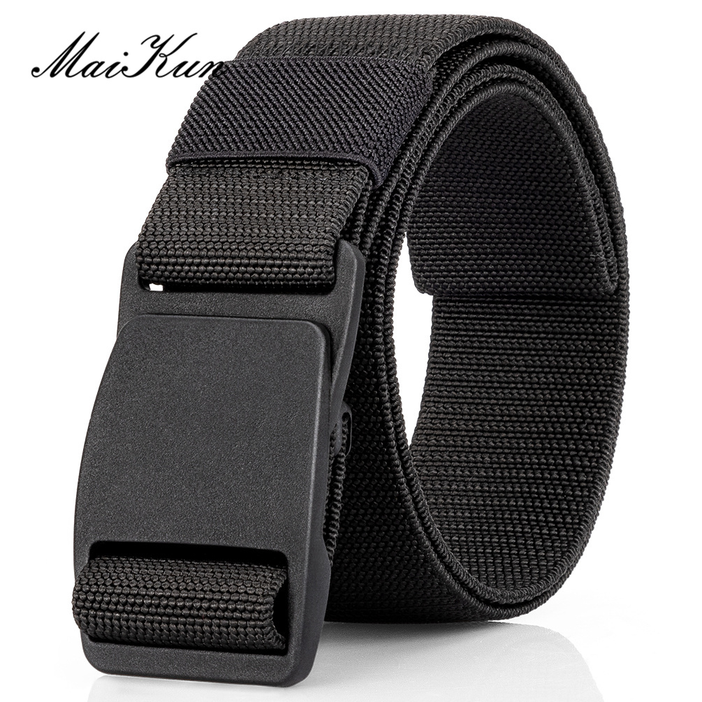 Maikun Outdoor Mens Elastic Belt Plastic Belt Buckle Casual Belt Quick