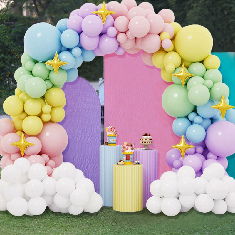Macaroon Soft Colorful Balloon Garland Arch Kit Birthday Decoration Set ...