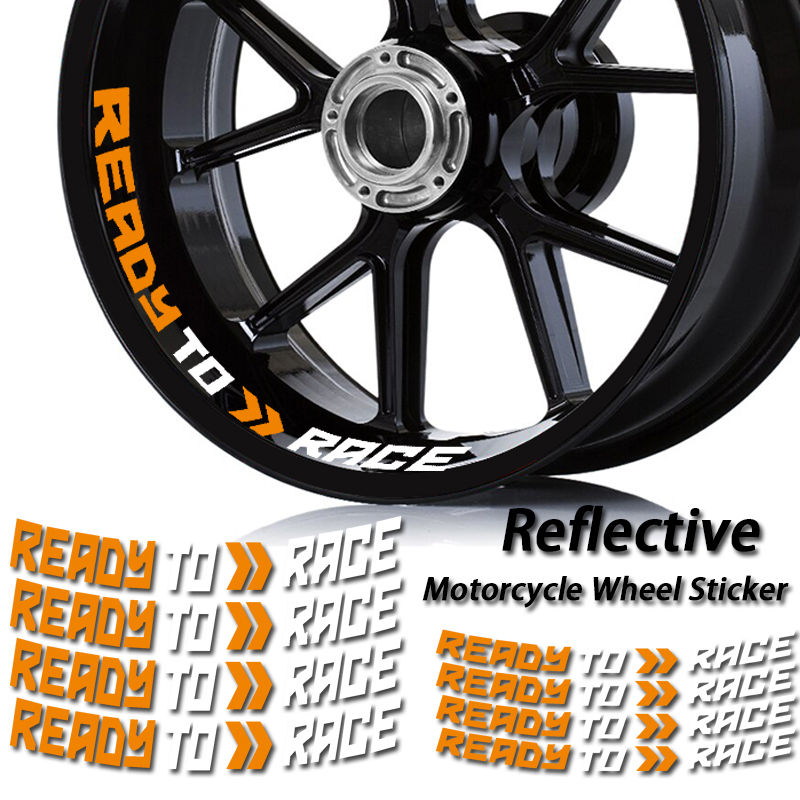 Reflective Motorcycle Wheel Sticker Rim Decals READY TO RACE ...