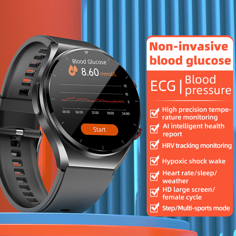 E09-1 Non-invasive Blood Glucose Blood Oxygen Blood Pressure Heart Rate Smartwatch