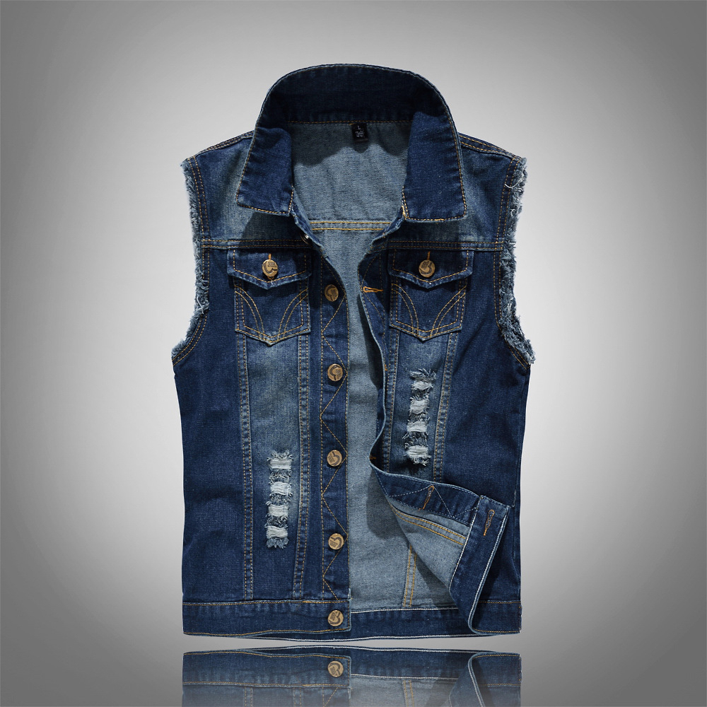 Male denim vest best sale