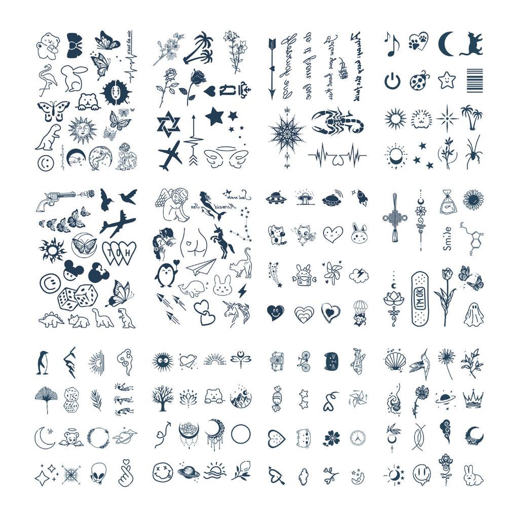 ATOMUS Temporary Tattoos Fake Tattoo Stickers for Fingers Hands Face ...