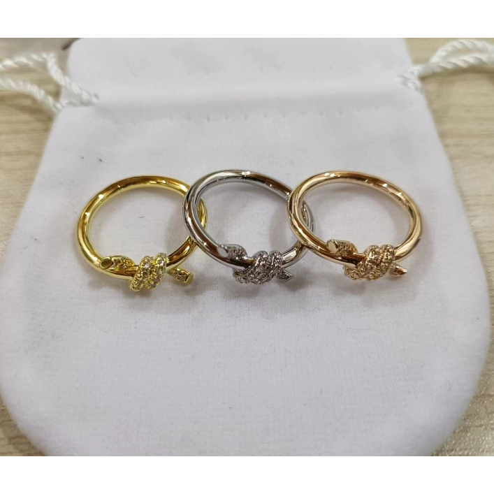 925s Pure Silver Tiffany Knot Sparkling Diamonds Ring | Shopee Malaysia