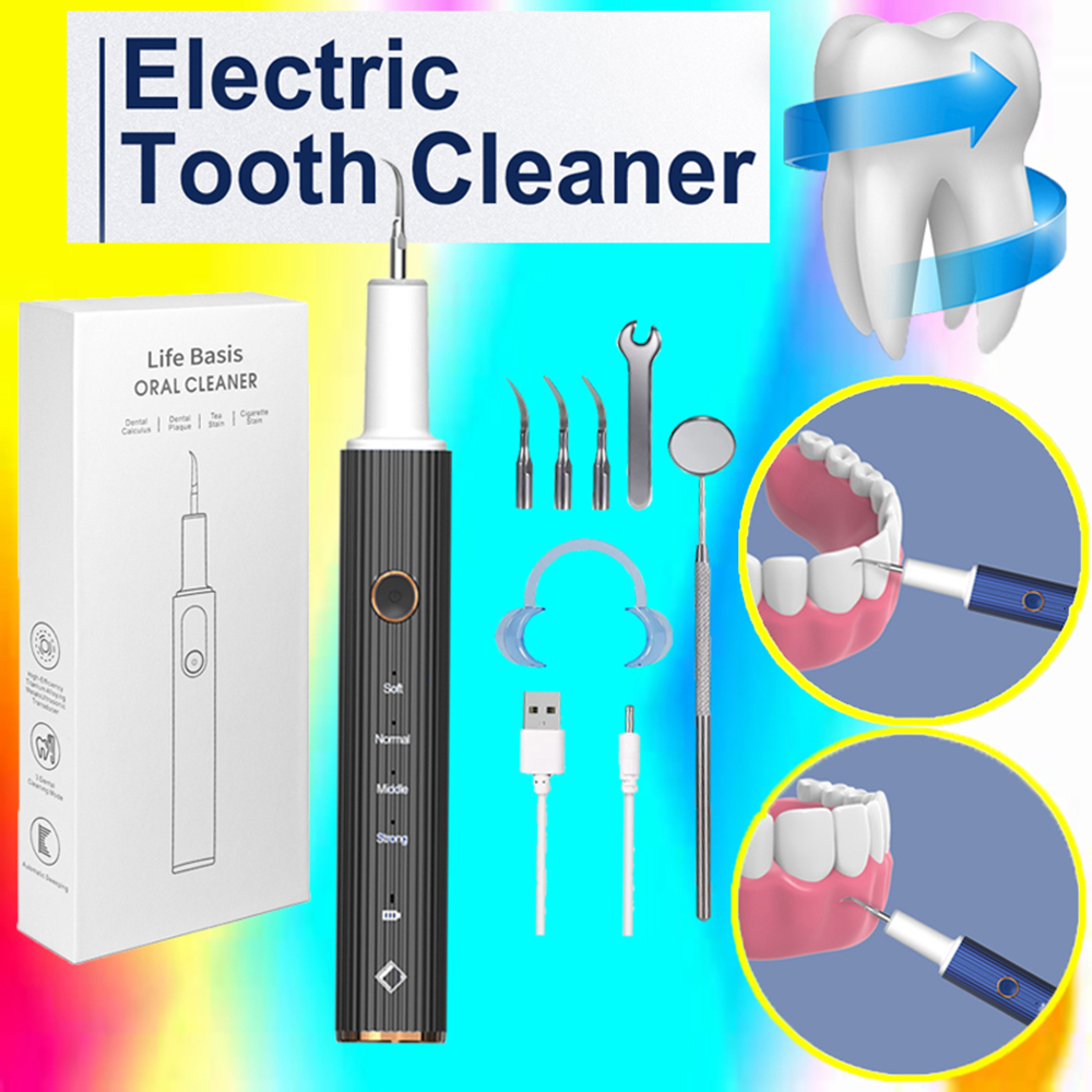 LifeBasis Ultrasonic Teeth Tartar Stain Remover Electric Sonic Teeth