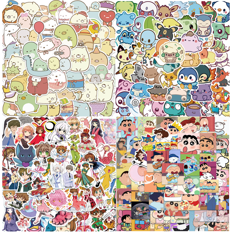 50 Pcs Cute Anime Stickers Sumikko Gurashi Pokemon Cardcaptor Sakura