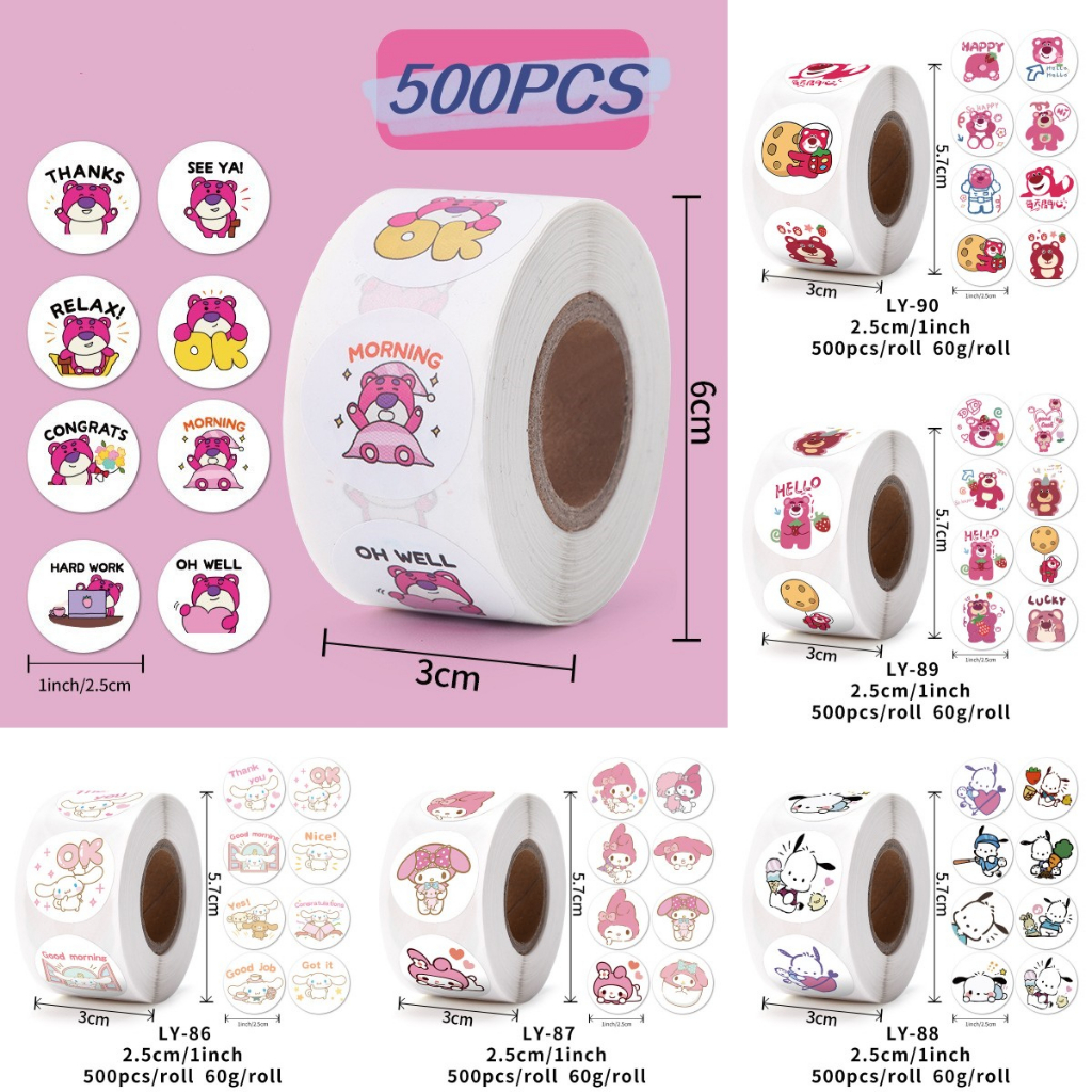 500PCS Cartoon Sanrio Kuromi Melody Pochacco Lotso Anime Stickers Cute ...