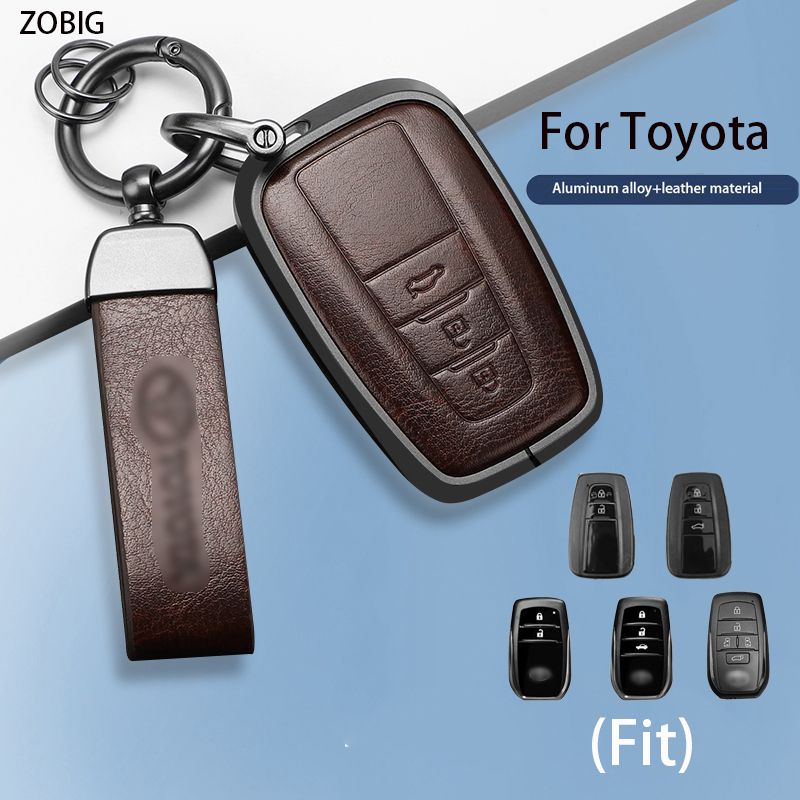 ZOBIG Aluminum alloy Key Fob Cover for toyota Car Key Case Shell with