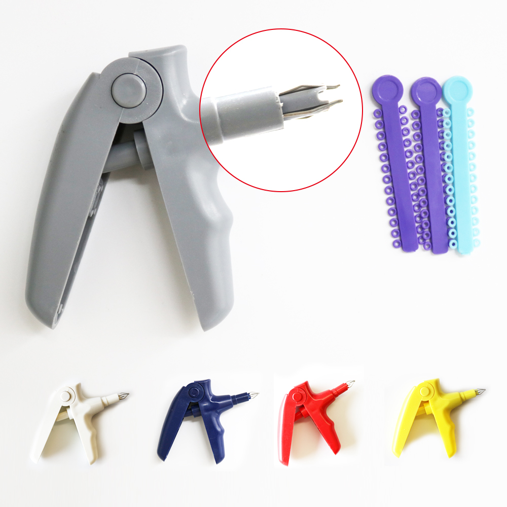 Dental Oral Plastic Blue / Grey Ligature Gun Shooter Dispenser for
