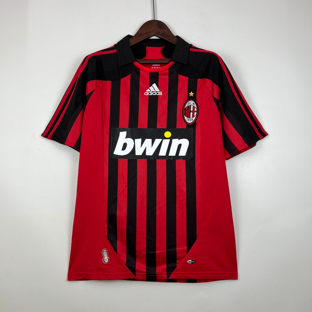 07-08 Milan Home Retro Soccer Jersey ACM Football | Shopee Malaysia