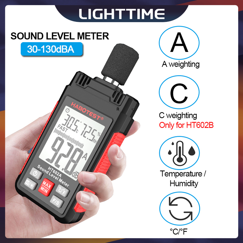 Digital Sound Level Meter 30-130dB Decibel Monitoring Tester LCD ...