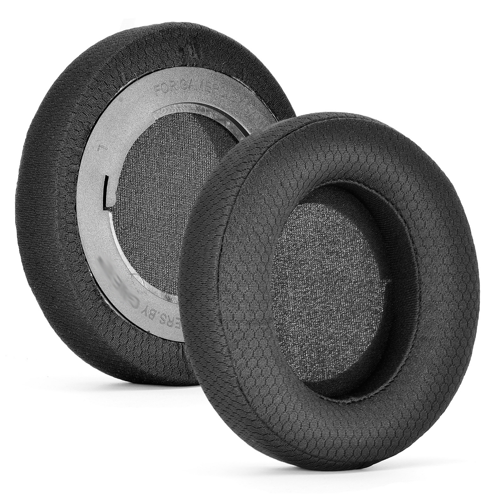 Black Replacement Mesh Fabric Ear Pads Cushions Oval Earpad For Razer