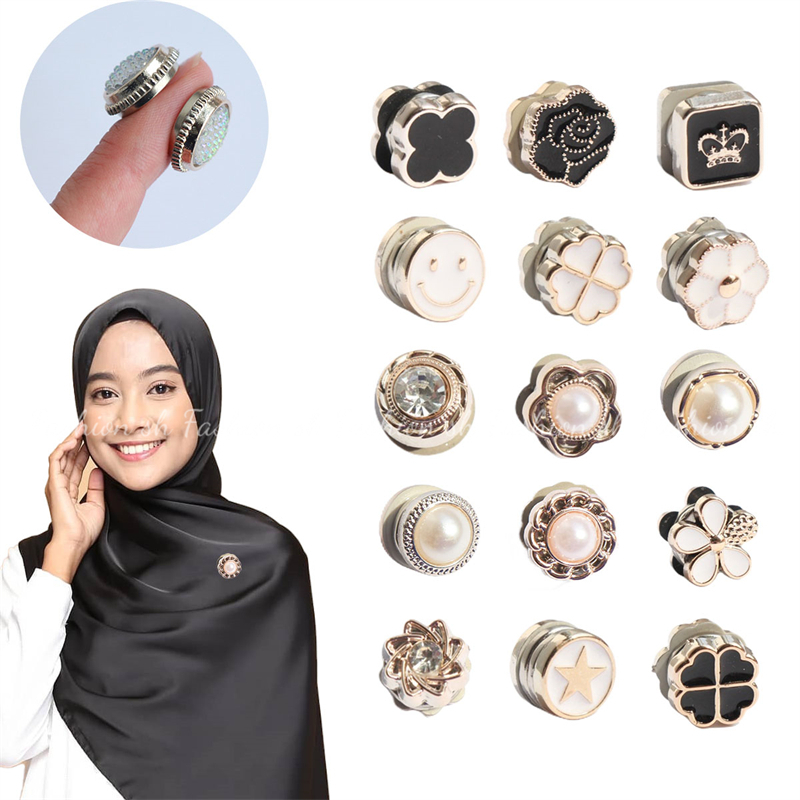 New combination magnet brooch Muslim scarf needle Pearl mini brooch Shopee Malaysia