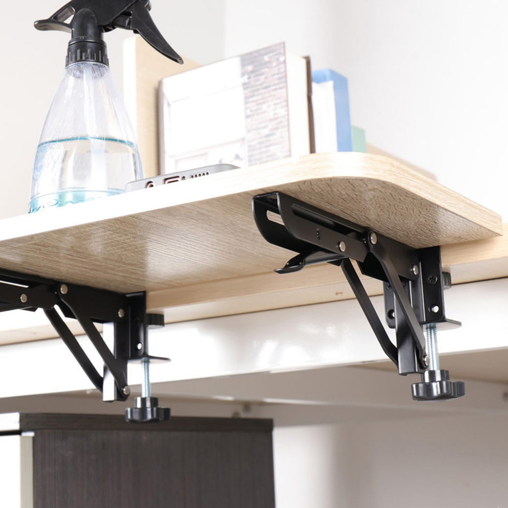 [ under Desk Keyboard Tray Adjustable Bracket Clamp Heavy Duty Support ...