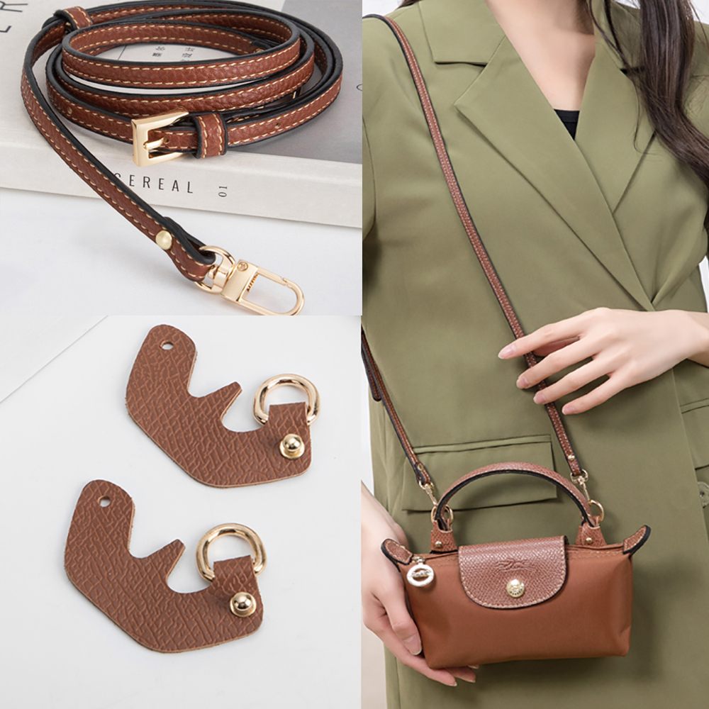 DIY Longchamp NonPunch Leather Buckle Shoulder Strap Mini Crossbody