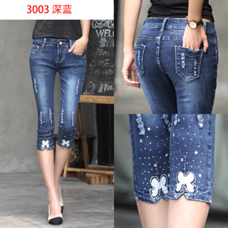 Ready stock!!!Summer Calf-Length pants Plus Size denim capris