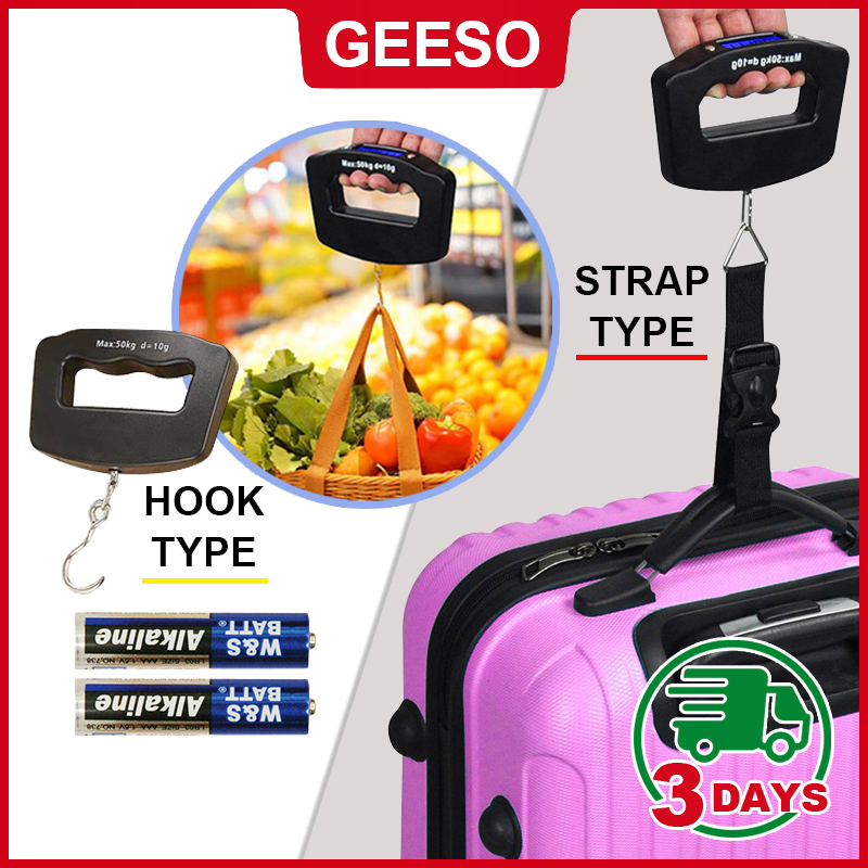 GEESO Portable 50kg/10g LCD Digital Handheld Luggage Scale Pocket