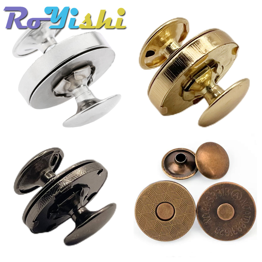10 Sets Metal Double Rivet Magnetic Clasps Buttons Fastener Bag Press ...