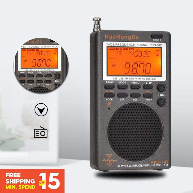 HRD 747 Portable Radio FM/MW/SW/SSB/LSB/AIR/CB/VHF/UHF/UBD/WX FullBand