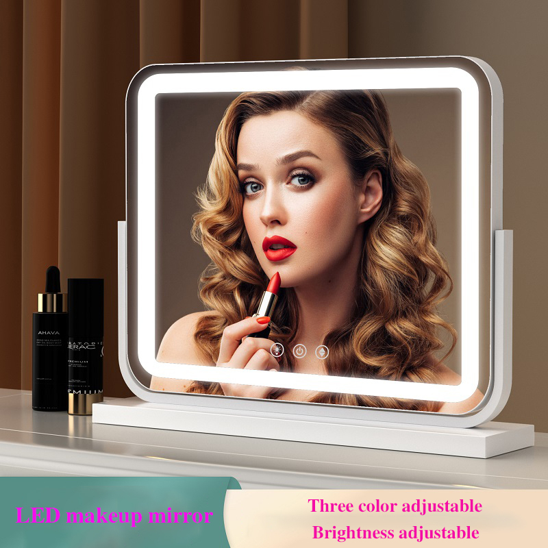 LED makeup mirror， Wall mounted and desktop dual purpose mirror，Three