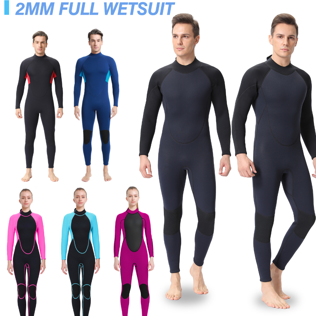 REALON Wetsuit Men 2mm Neoprene Full Body Thermal Scuba Diving Suits