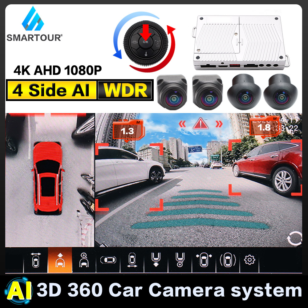 Smartour 4K AHD1080p Bird View 4 Side AI 3D 360 Degree Car Camera ...