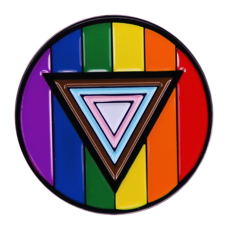 Rainbow Safe Space Progress Pride Flag Enamel Pin Lgbtq Poc Transgender