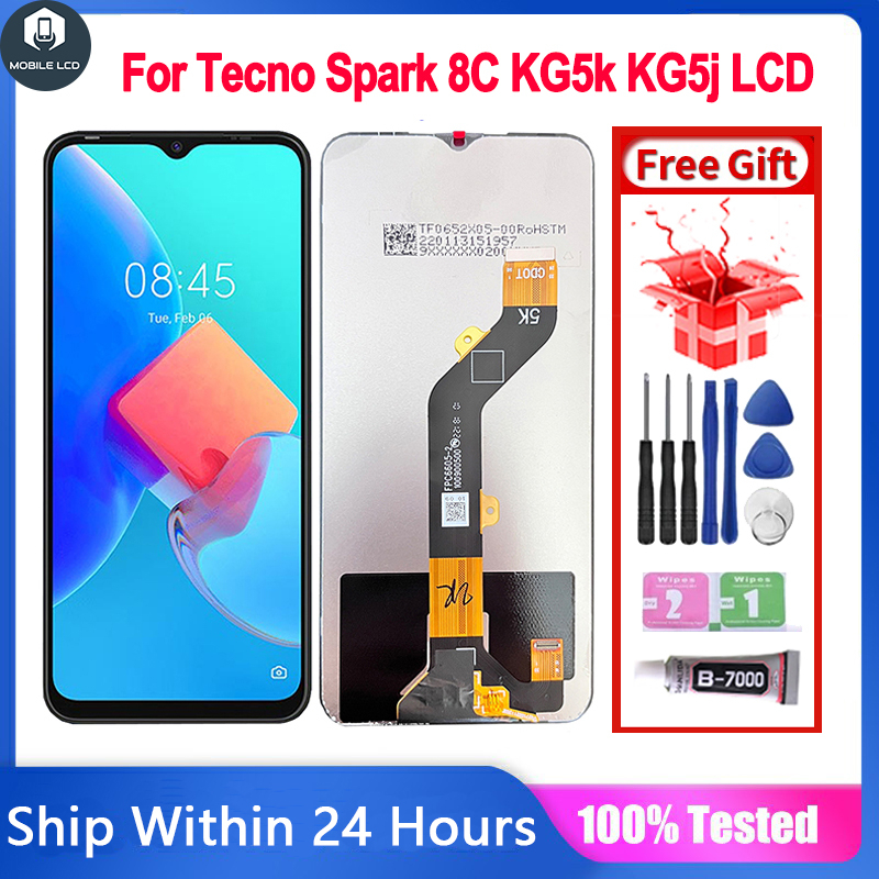 Original LCD With Frame For Tecno Spark 8C KG5k KG5j KG5n LCD Screen ...