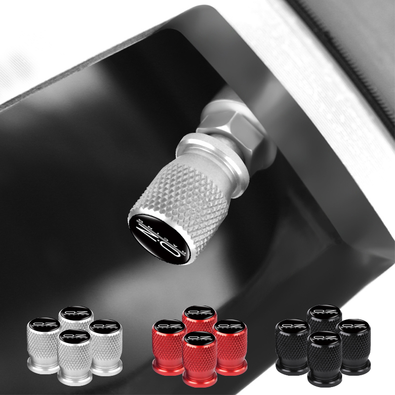 Black Hex Shape S Line Car Wheel Tire Air Valve Stem Caps - Sport Style - VCD