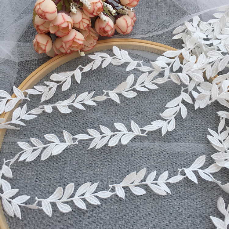 1 Meter Price Leaf Lace Embroidered Water Soluble Lace Wedding Veil Trim DIY Lace Trim Shopee