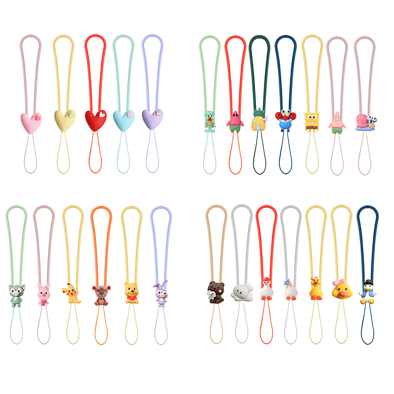 Candy Silicone Lanyard Strip Phone Hanging Rope Wrist Straps Hand ...