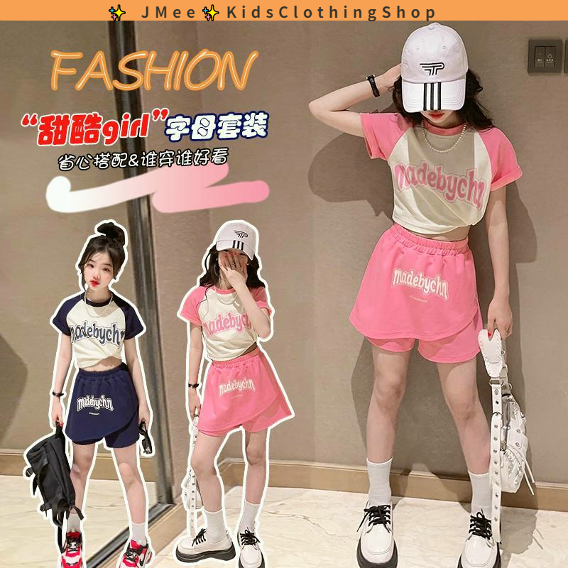 [Ready Stock] 314 Y Girl's Set Girl shortsleeved suit Summer Children