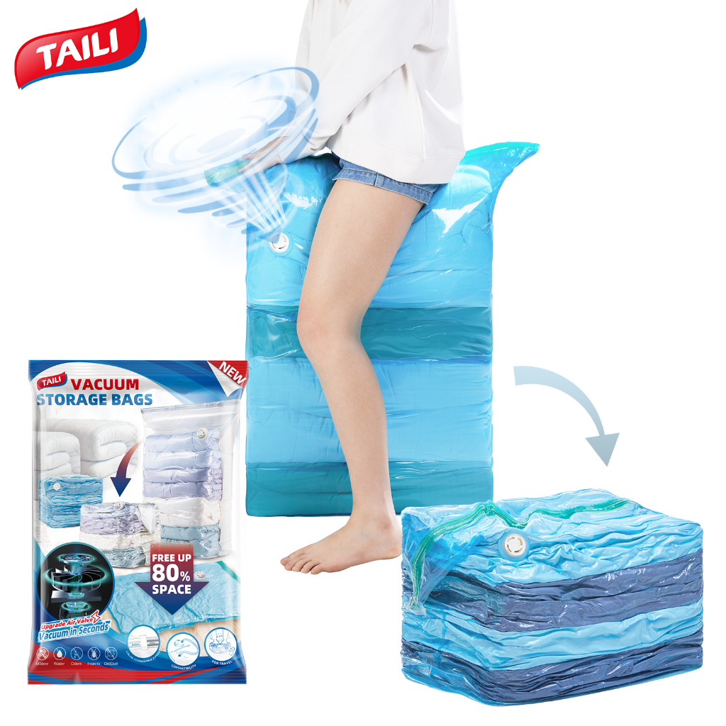 TAILI Vacuum Bag no need pump Large Plastic Storage Bags for Storing