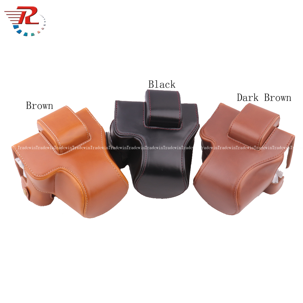 Canon EOS M50 Luxury Leather Camera Case Bag For Canon EOS M50 With 15