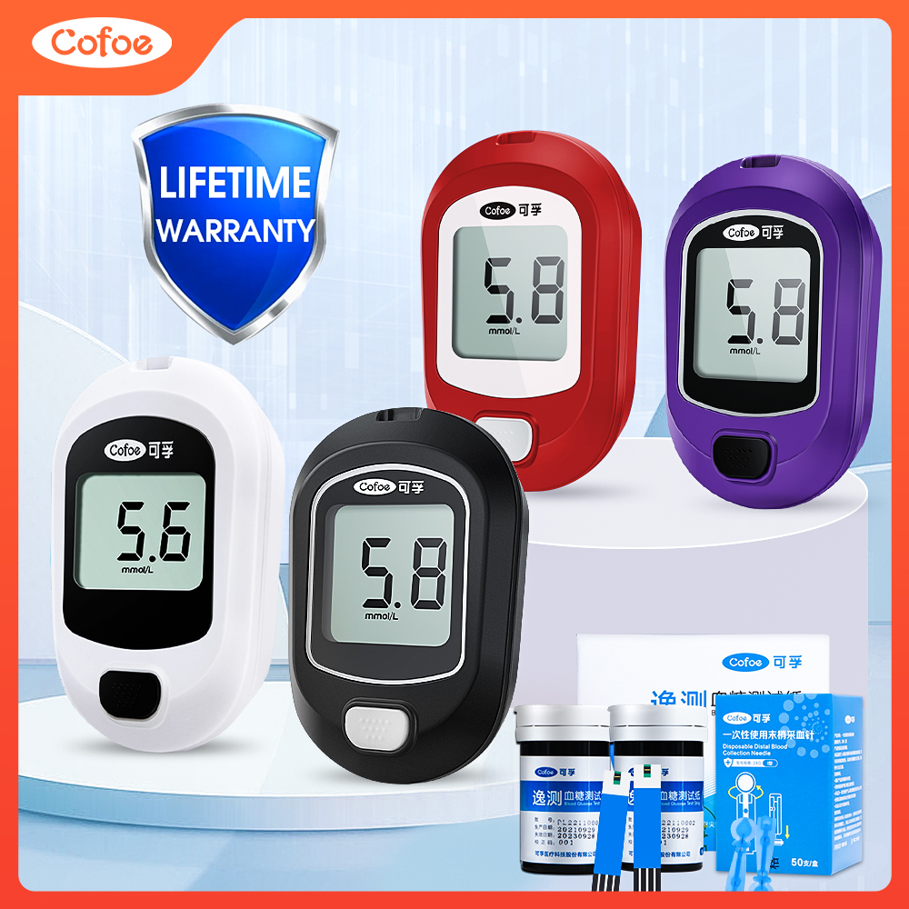 Cofoe Blood Glucose Meter Diabetic Monitor with 50pcs Testing Strips